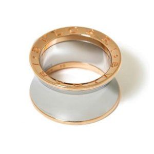 BVLGARI 18K ROSE GOLD + STEEL B. ZERO 1 RING // NE